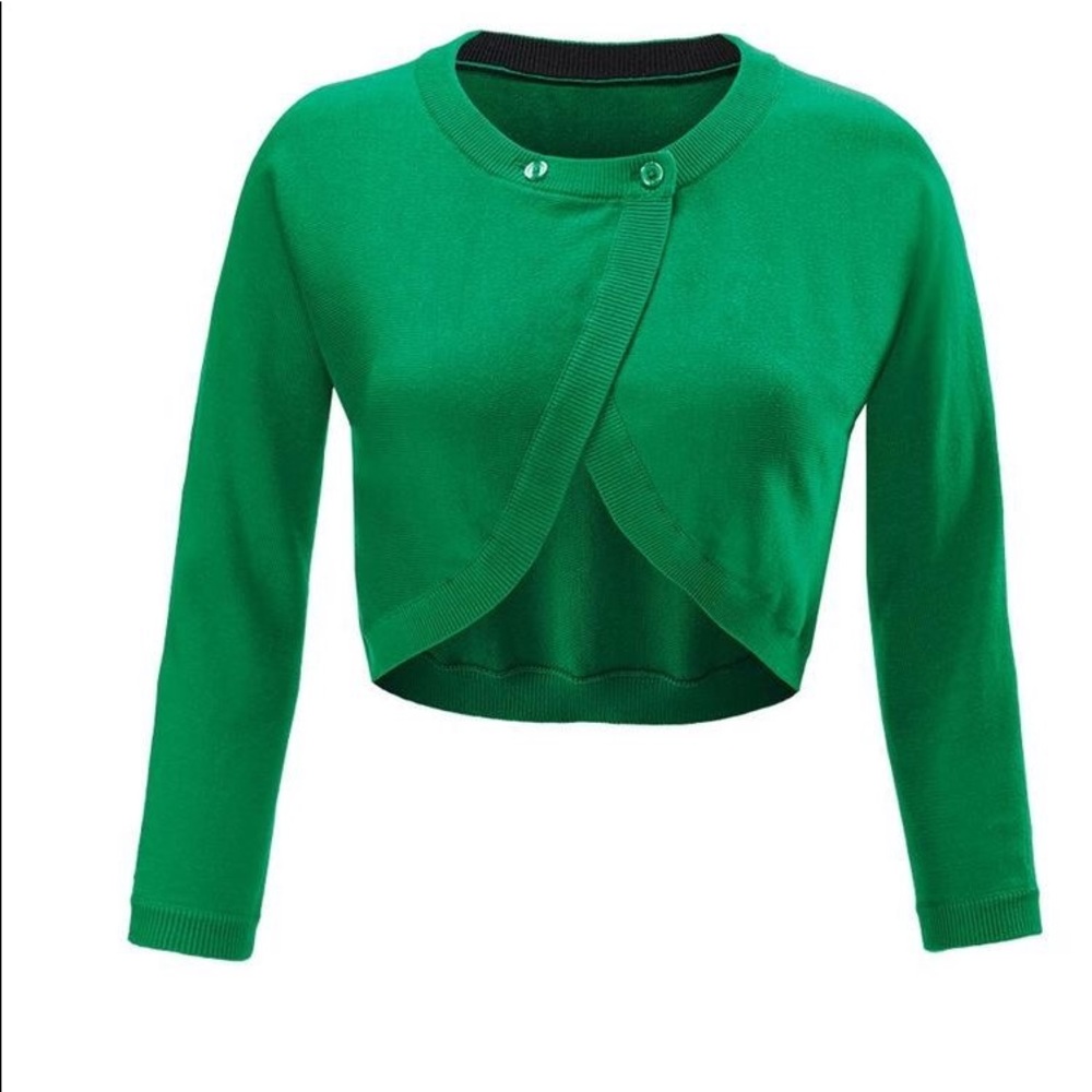 New Cabi Green Piccolo Shrug-Sz M